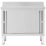 Voir la diapositive 4 : VIDAXL Table de travail avec portes coulissantes 100x50x(95-97)cm Inox