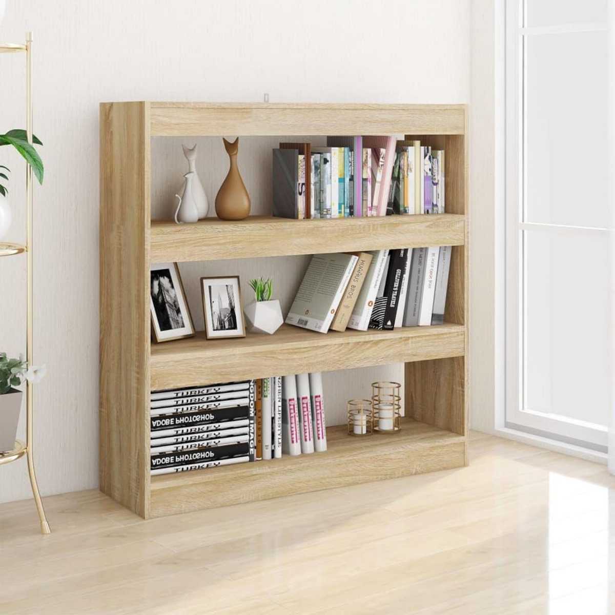 VIDAXL Bibliotheque/Separateur de piece chene sonoma 100x30x103 cm