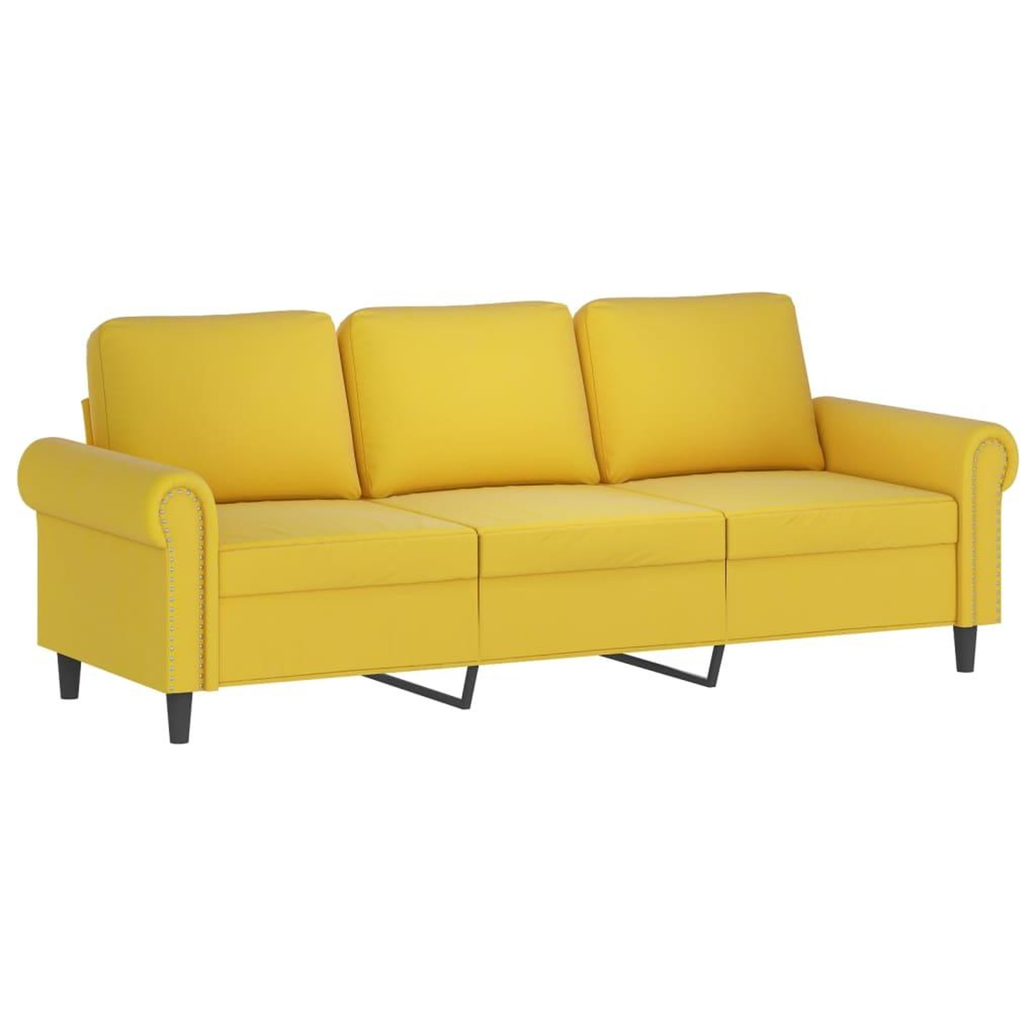 Voir la diapositive 4 : VIDAXL Ensemble de canapes 2 pcs avec coussins Jaune Velours