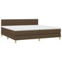 Voir la diapositive 4 : VIDAXL Sommier a lattes de lit matelas et LED Marron fonce 200x200 cm
