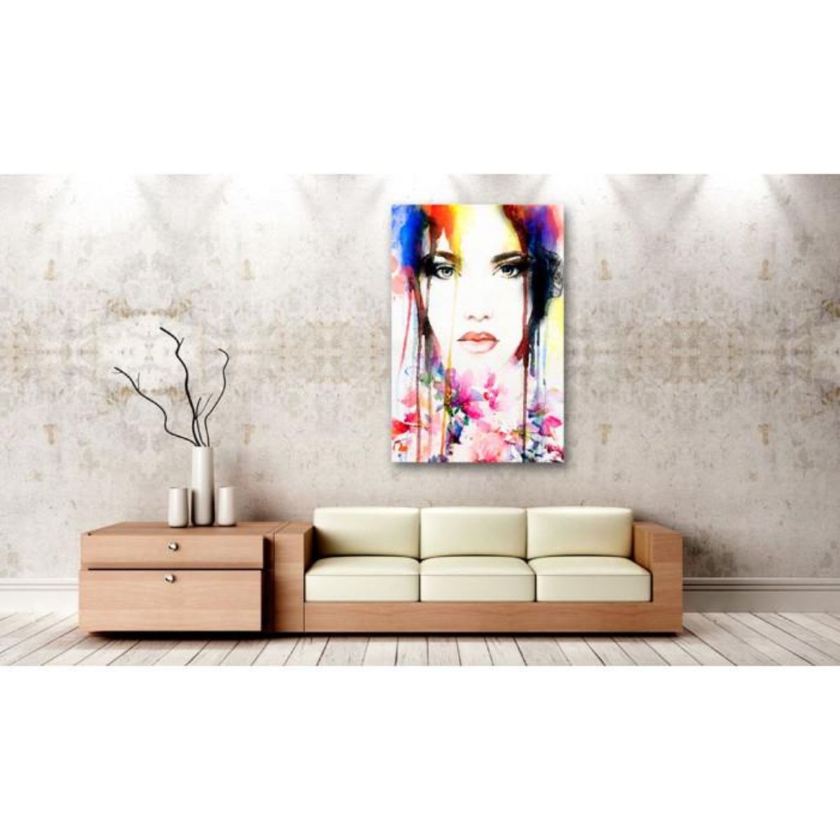 Paris Prix Tableau Imprimé  Dame Colorée