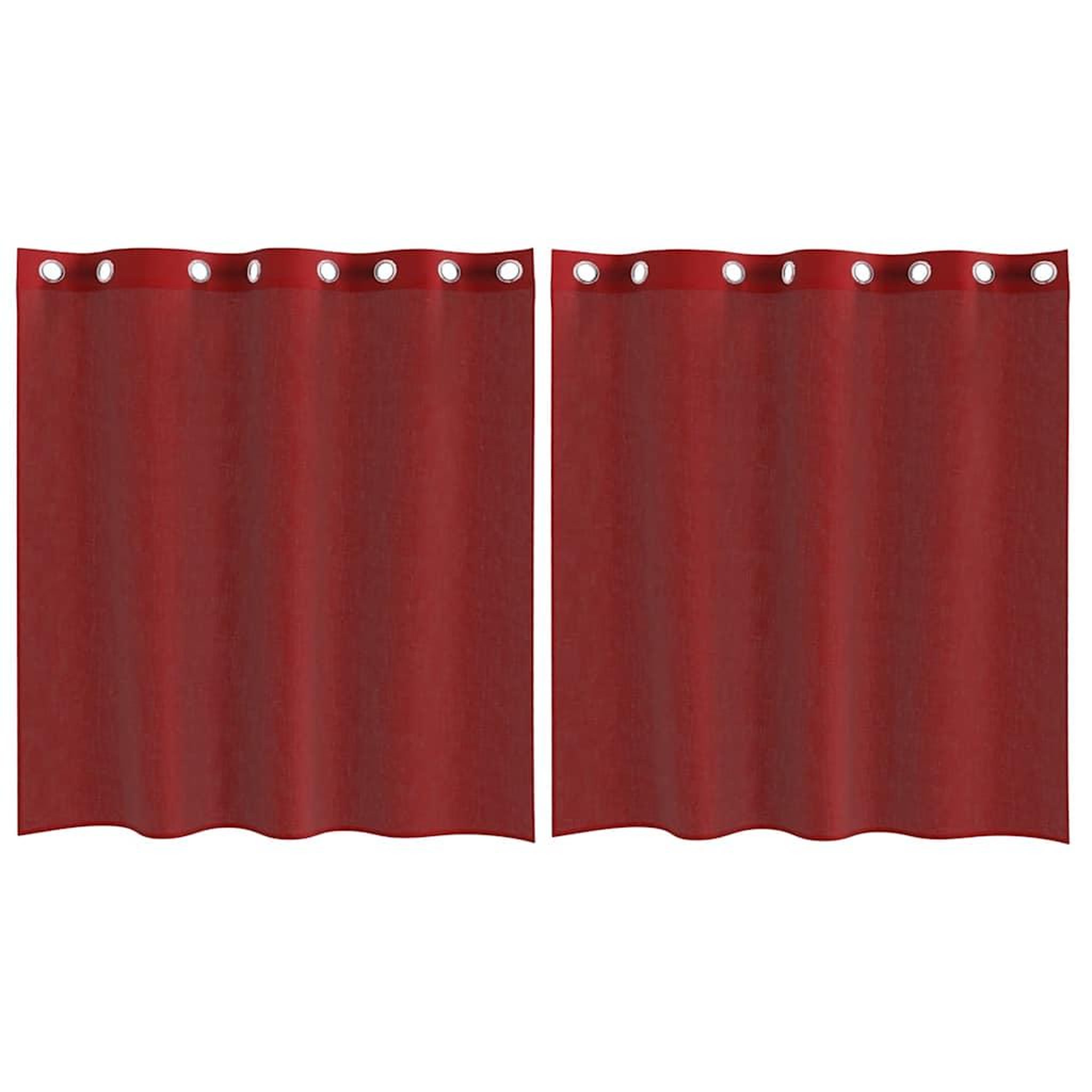 Voir la diapositive 2 : VIDAXL Rideaux en voile avec œillets 2 pcs rouge bordeaux