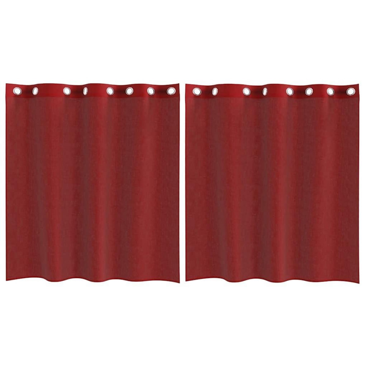 VIDAXL Rideaux en voile avec œillets 2 pcs rouge bordeaux