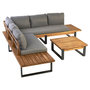 Voir la diapositive 2 : GARDENSTAR Salon bas de jardin - 5 places - Bois d'acacia - Gris