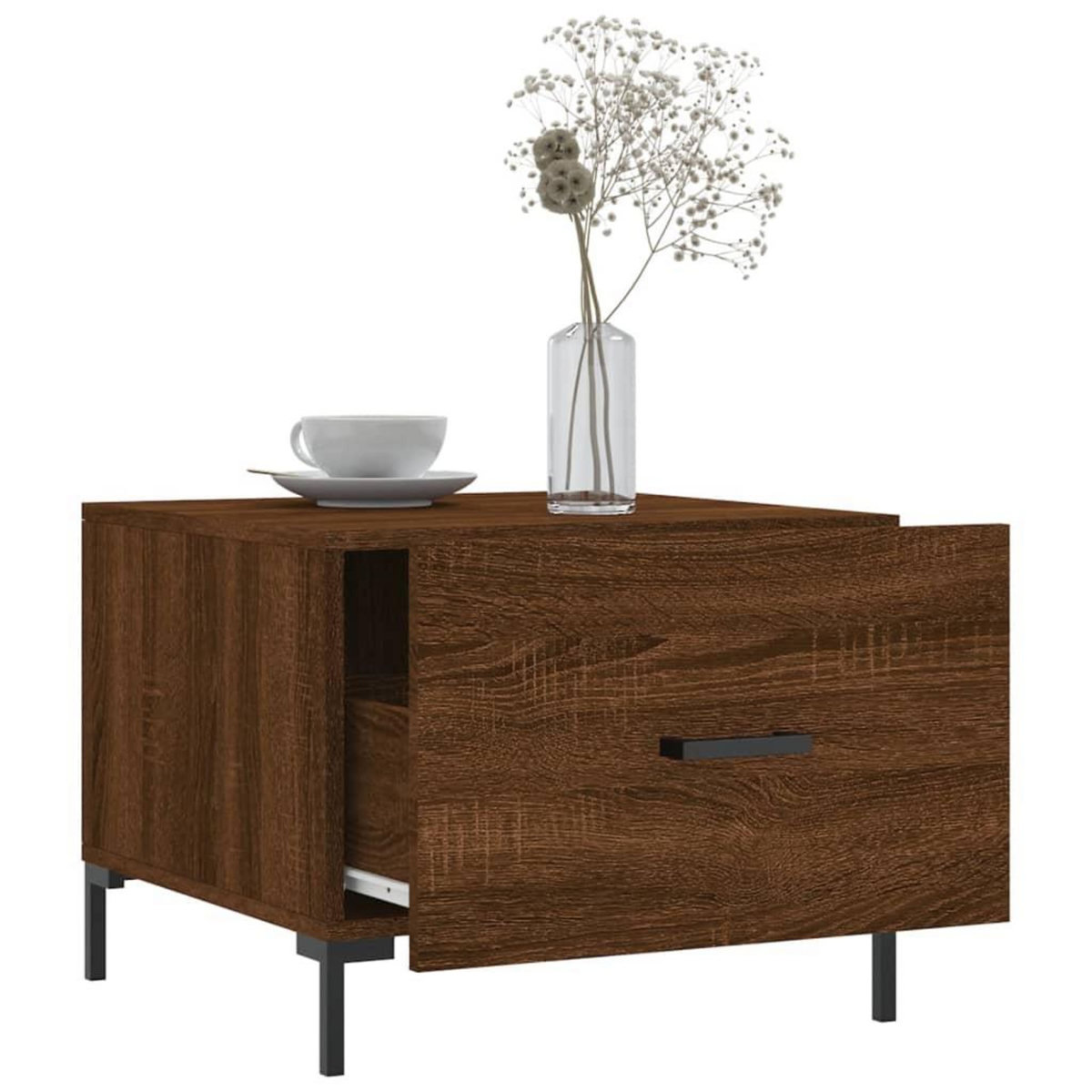 VIDAXL Tables basses 2 pcs chene marron 50x50x40 cm bois d'ingenierie