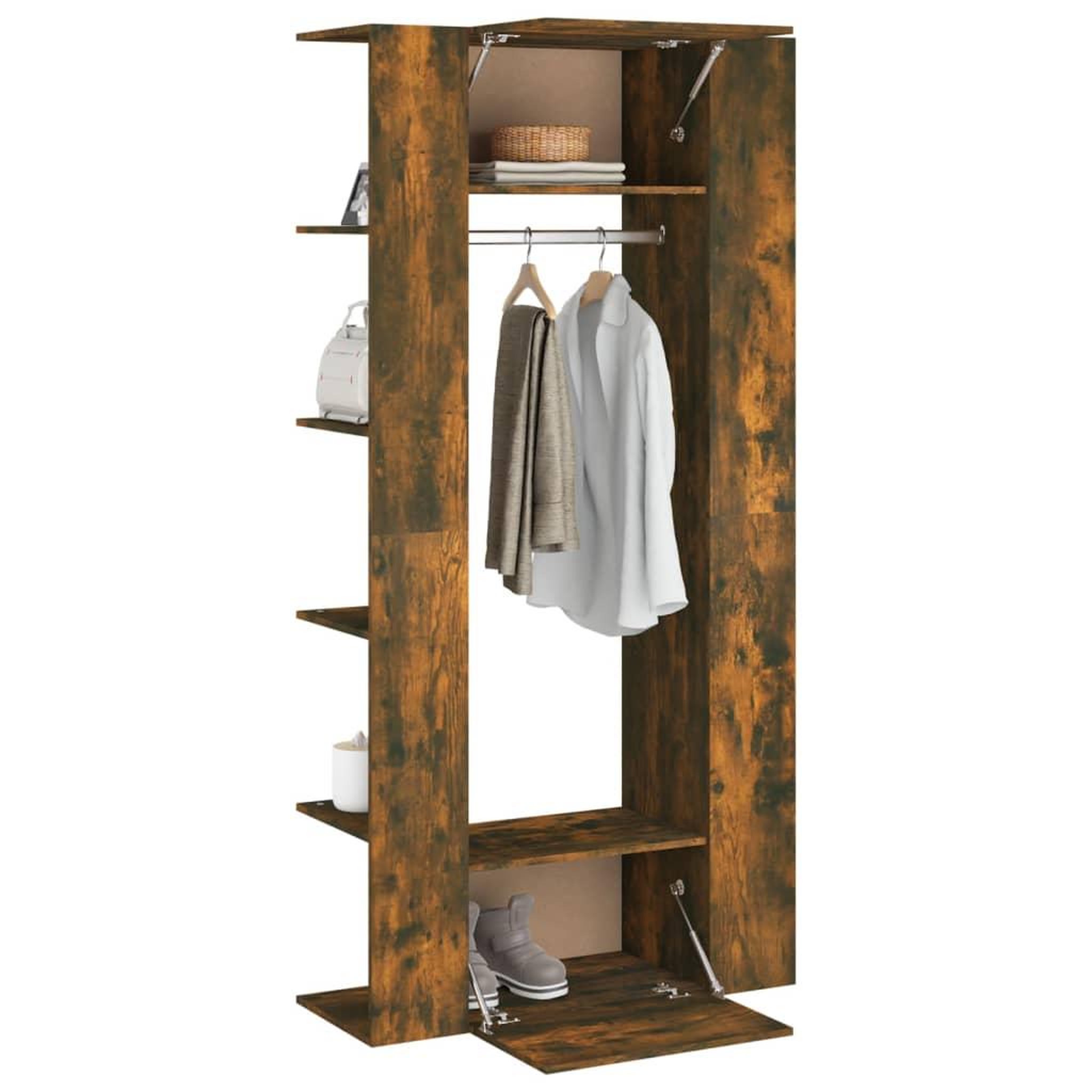 Voir la diapositive 5 : VIDAXL Armoires de couloir 2 pcs chene fume bois d'ingenierie