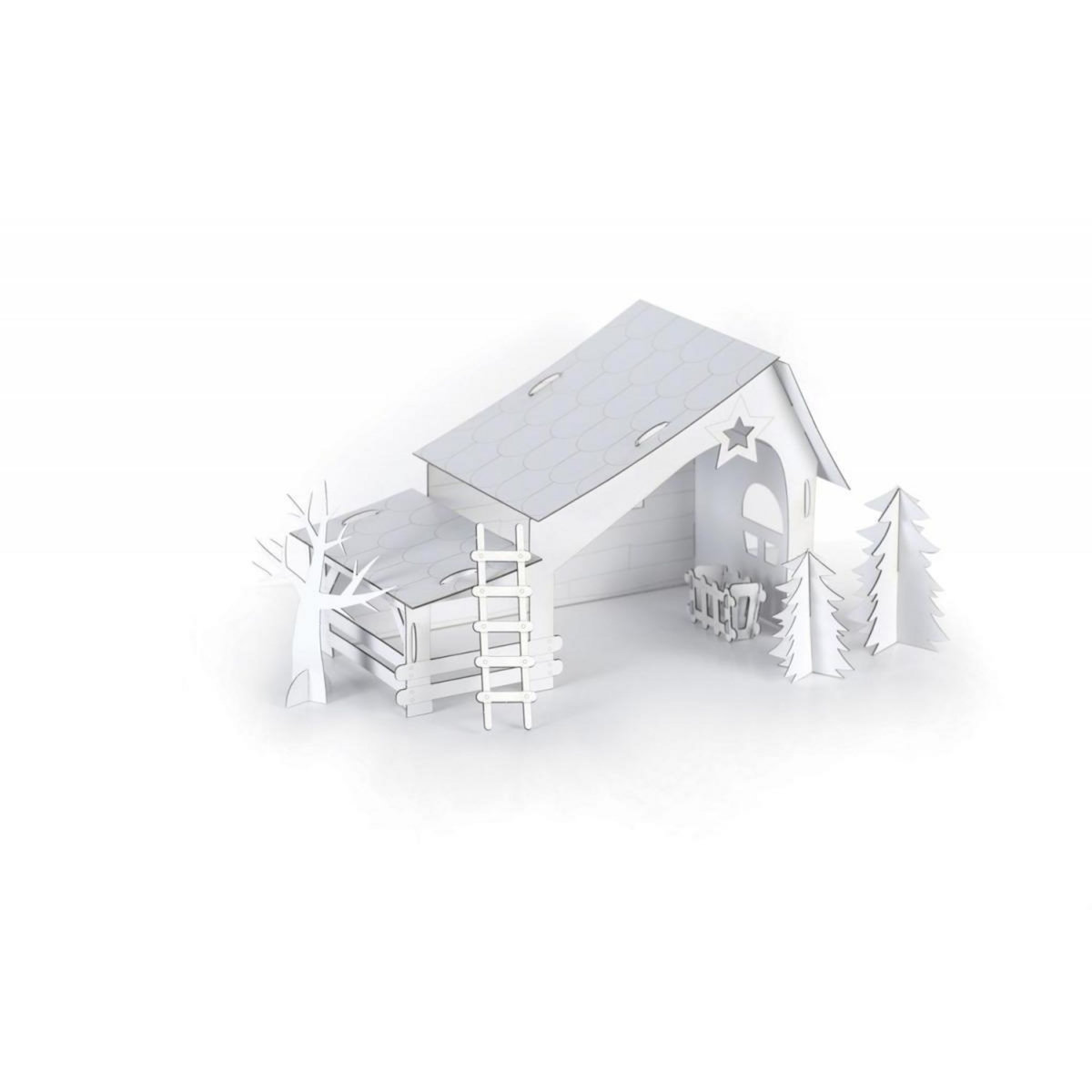 Graine créative Crèche en Carton à Monter avec Accessoires Personnalisables