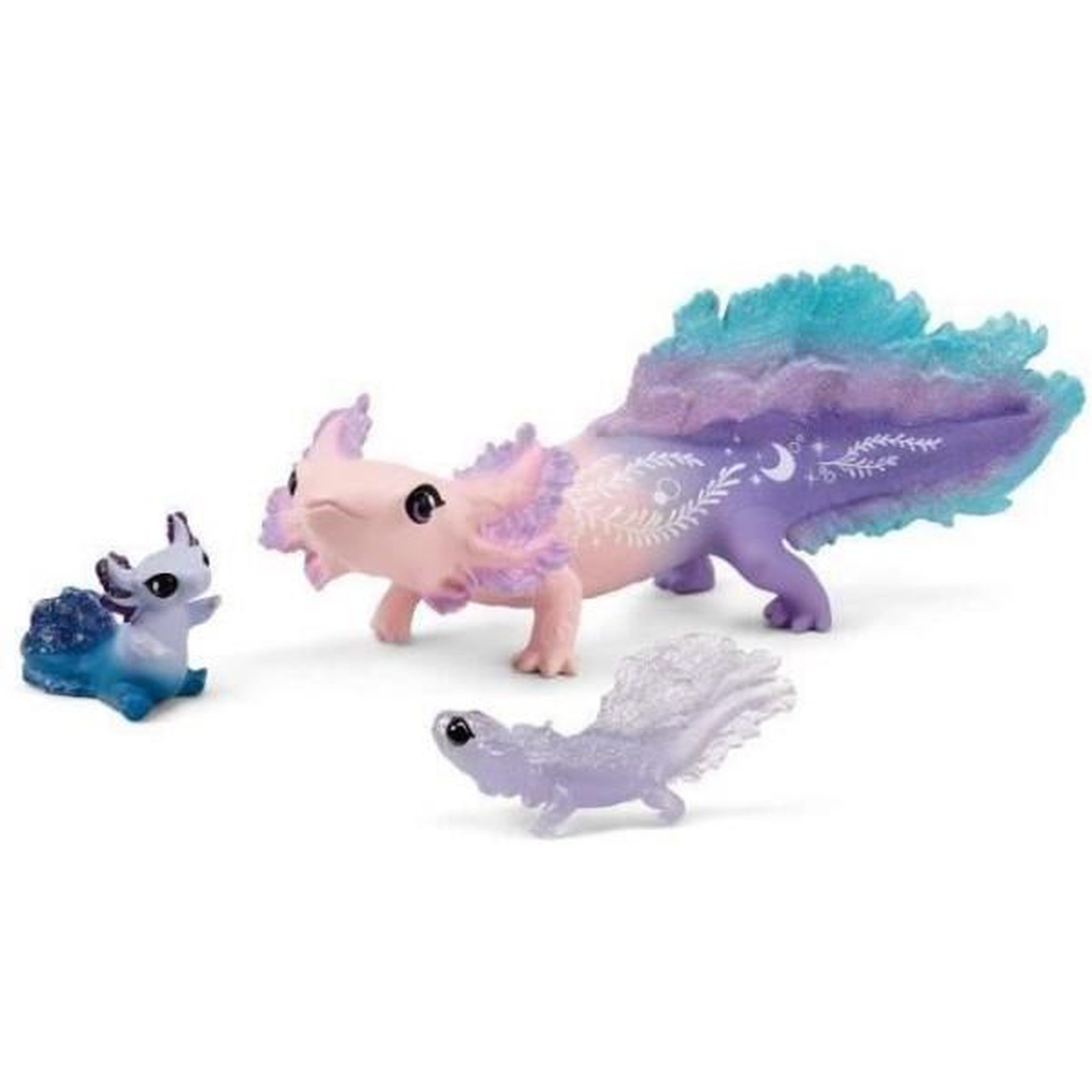 Schleich Figurine Animaux Marins - Coffret avec Salamandre Axolotl - Assortiment de 3 Jouets Schleich avec Maman et Bébé Axolotl - a of