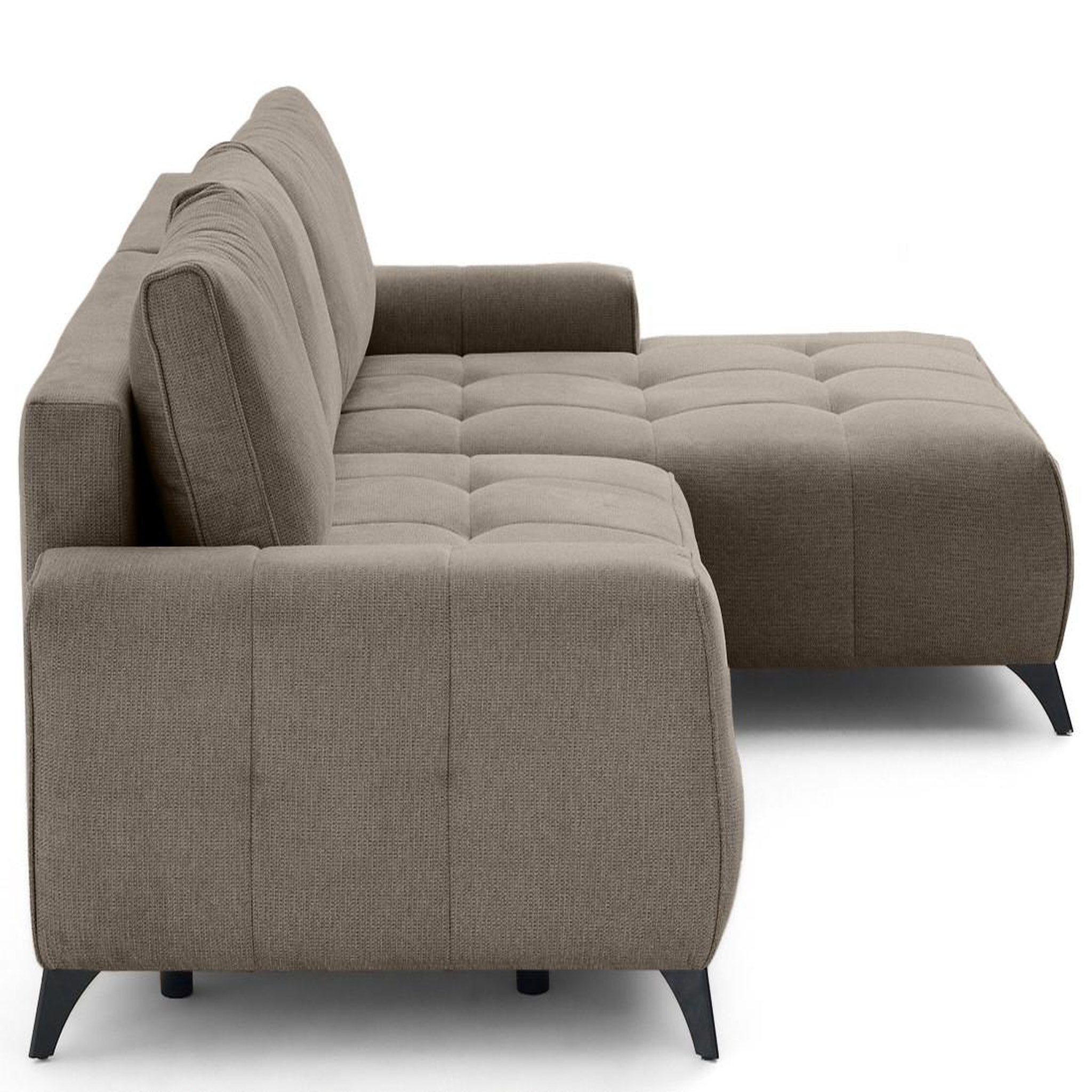 Voir la diapositive 4 : LISA DESIGN Rimini - canapé d'angle droit 4 places convertible avec coffre en tissu texturé
