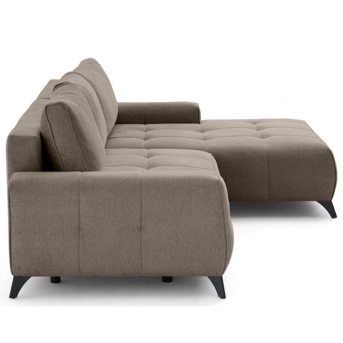 LISA DESIGN Rimini - canapé d'angle droit 4 places convertible avec coffre en tissu texturé