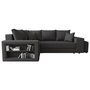 Voir la diapositive 6 : BEST MOBILIER Libbie - canapé d'angle gauche 4 places convertible avec coffre, étagère et poufs en tissu
