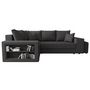 Voir la diapositive 6 : BEST MOBILIER Libbie - canapé d'angle gauche 4 places convertible avec coffre, étagère et poufs en tissu