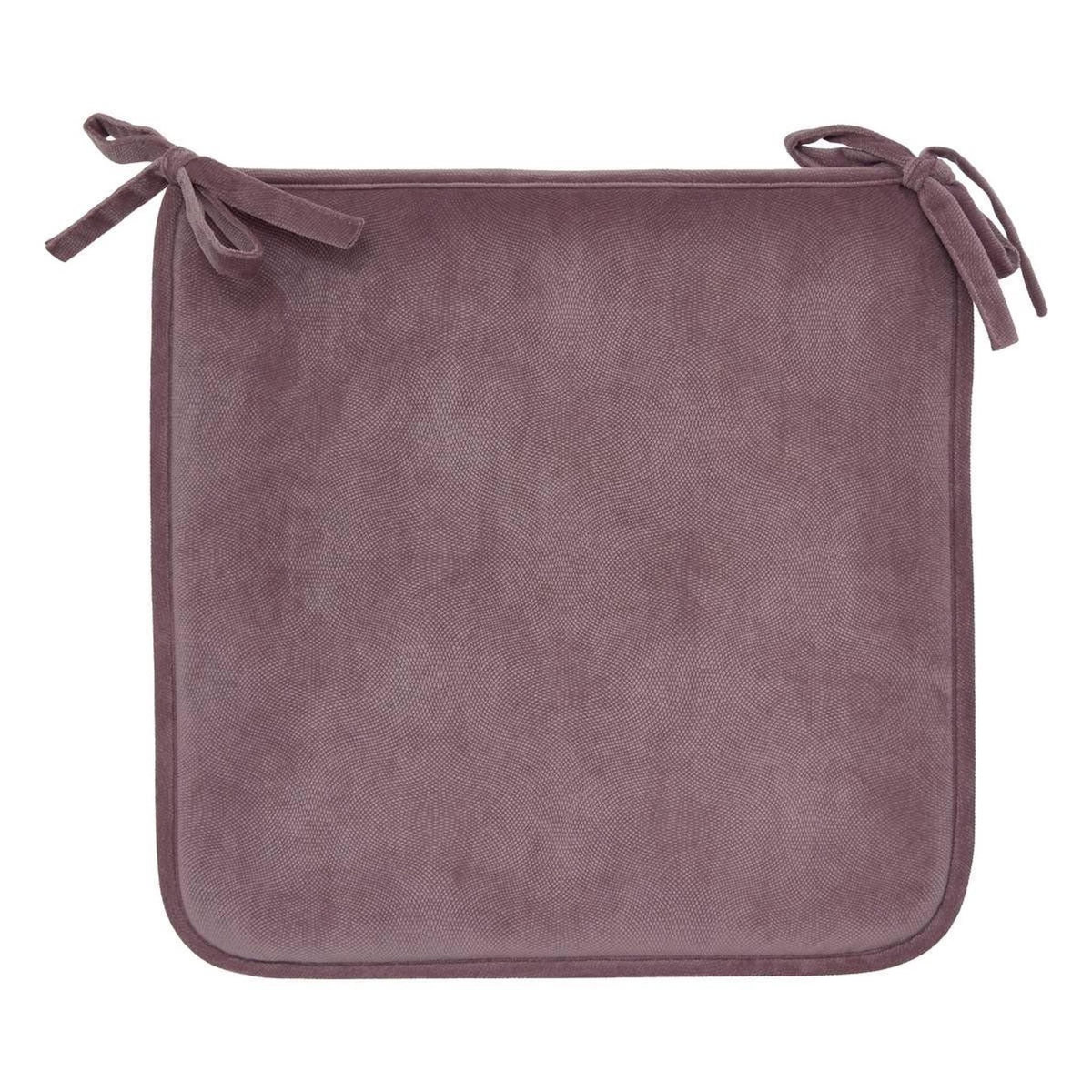 ATMOSPHERA Galette de Chaise Uni  Lilou  38x38cm Parme