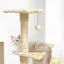 Voir la diapositive 4 : MARKET24 PALOMA Arbre a chat beige 40 x 40 x 114cm - 3 plateformes, 1 corde, 1 niche , poteaux a griffer