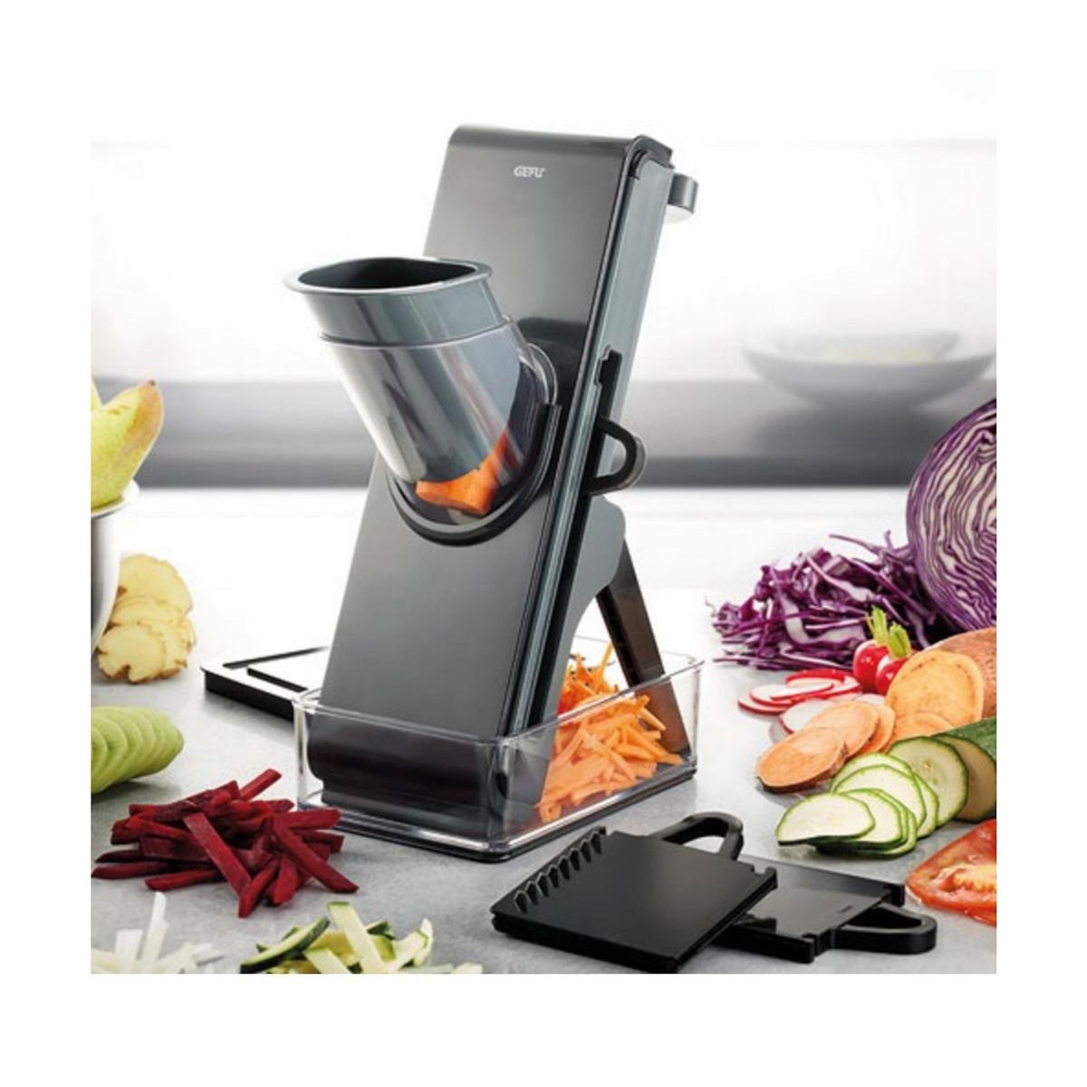 GEFU Coupe-légumes vertical gris - 89551