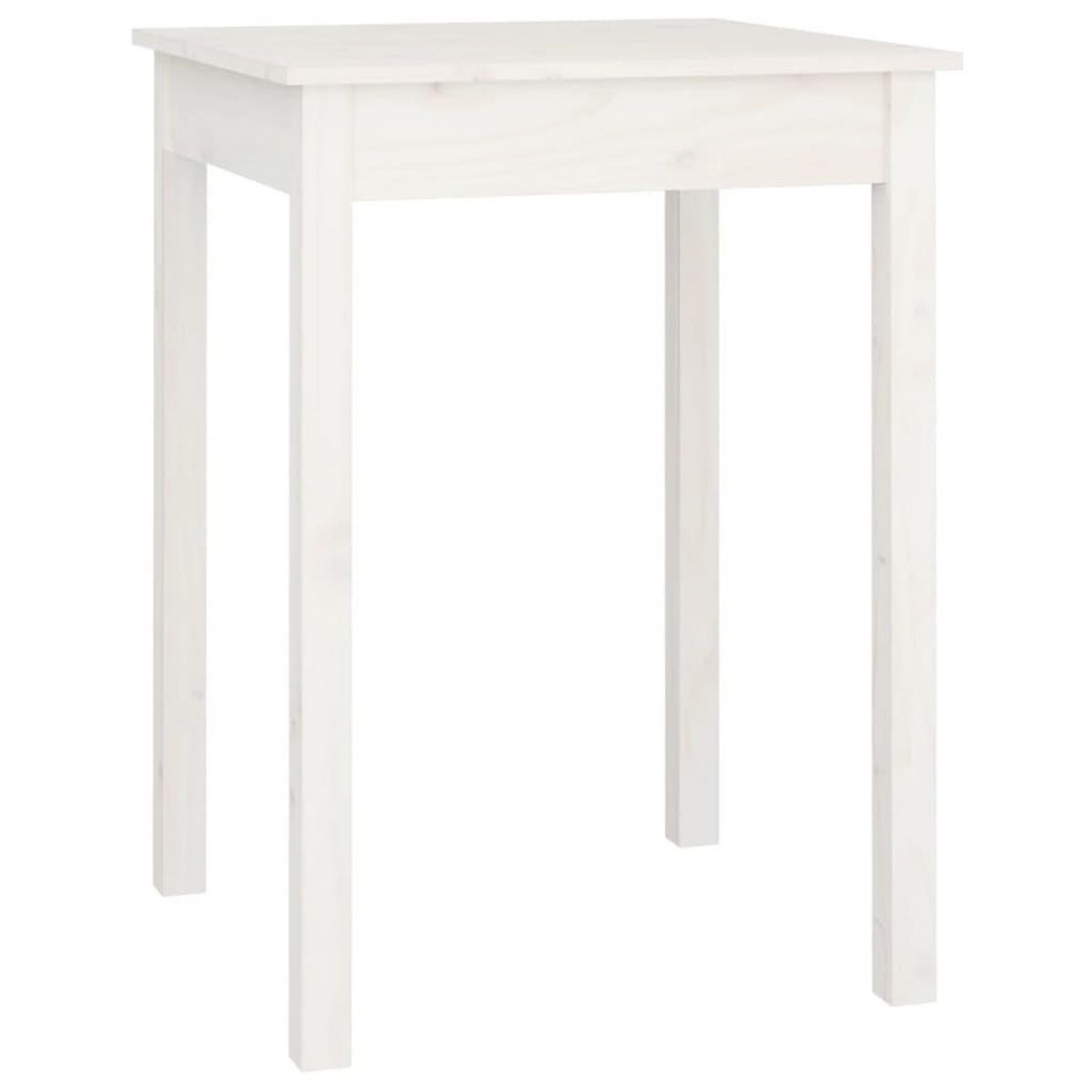 VIDAXL Table a manger Blanc 55x55x75 cm Bois massif de pin