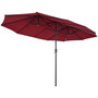 Voir la diapositive 1 : KZ GARDEN Parasol de terrasse double Rouge Bordeaux 4.50 x 2.65 x H 2.40 Toile polyester TWIN KZ GARDEN