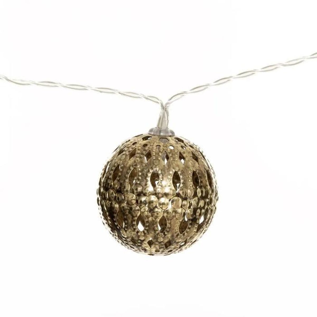 ATMOSPHERA Guirlande Lumineuse Led  10 Boules  165cm Or