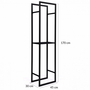 Voir la diapositive 3 : ID MARKET Range bûches vertical acier noir avec étagère H.170 CM pour cheminée