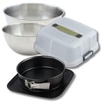 ZENKER Set pâtisserie moule à manqué 23 cm avec couvercle, 2 bols à mixer et 1 spatule Zenker