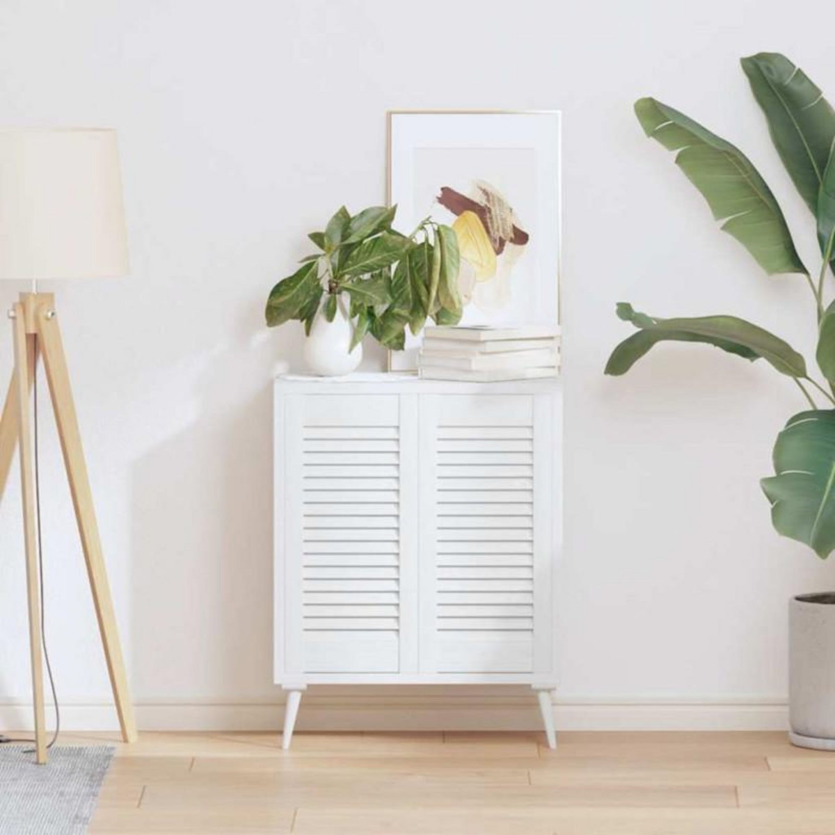 VIDAXL Porte d armoire à persiennes blanc 61,5x29,5 cm