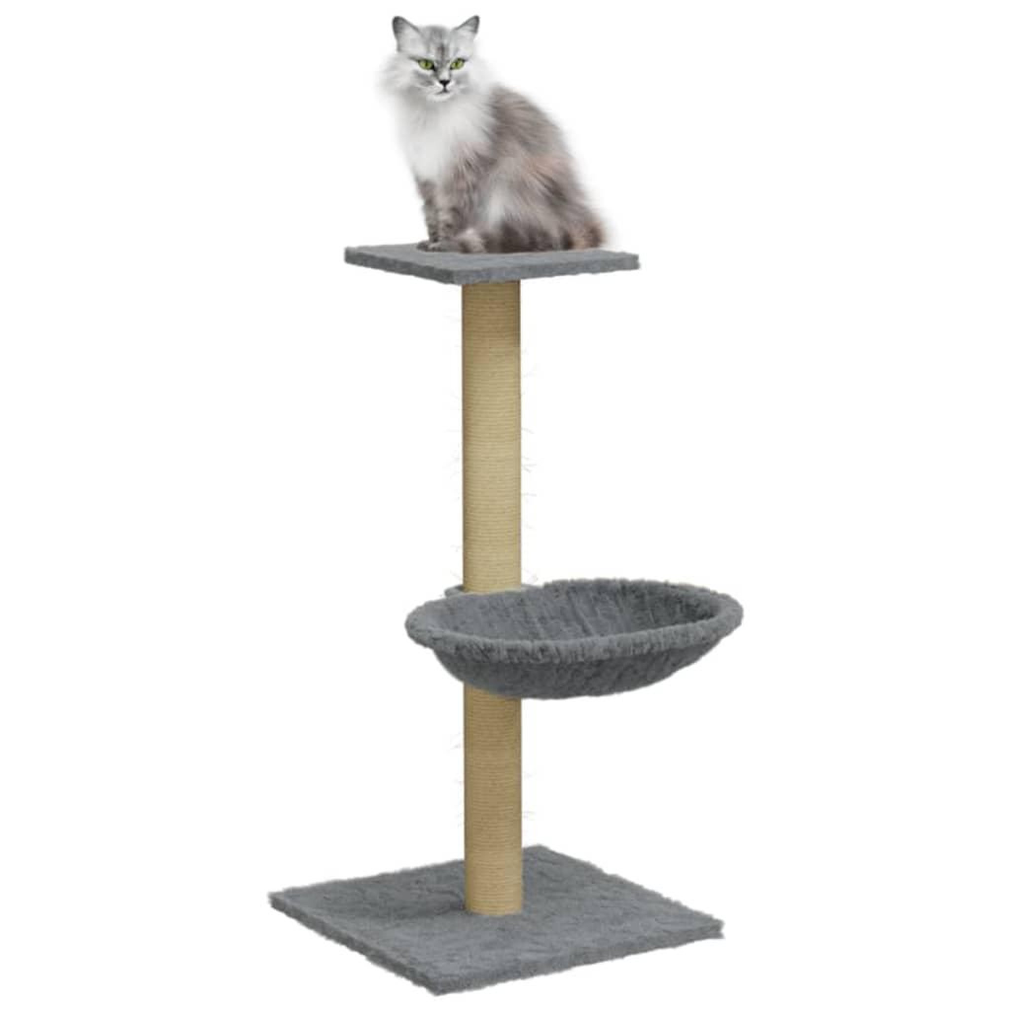 Voir la diapositive 3 : VIDAXL Arbre a chat avec griffoir en sisal Gris clair 74 cm