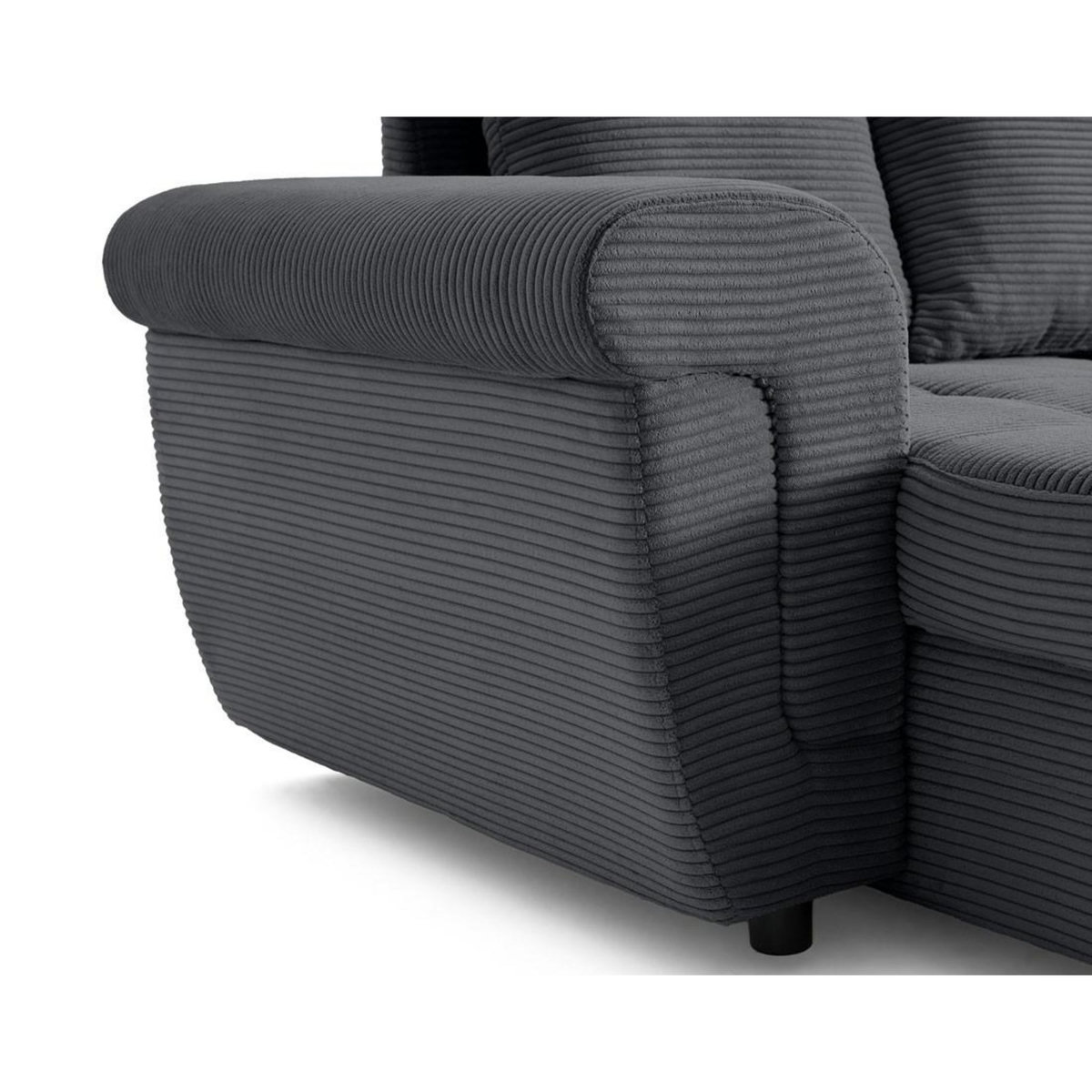 BEST MOBILIER Henry - canapé panoramique convertible - avec coffre - en velours côtelé - 7 places