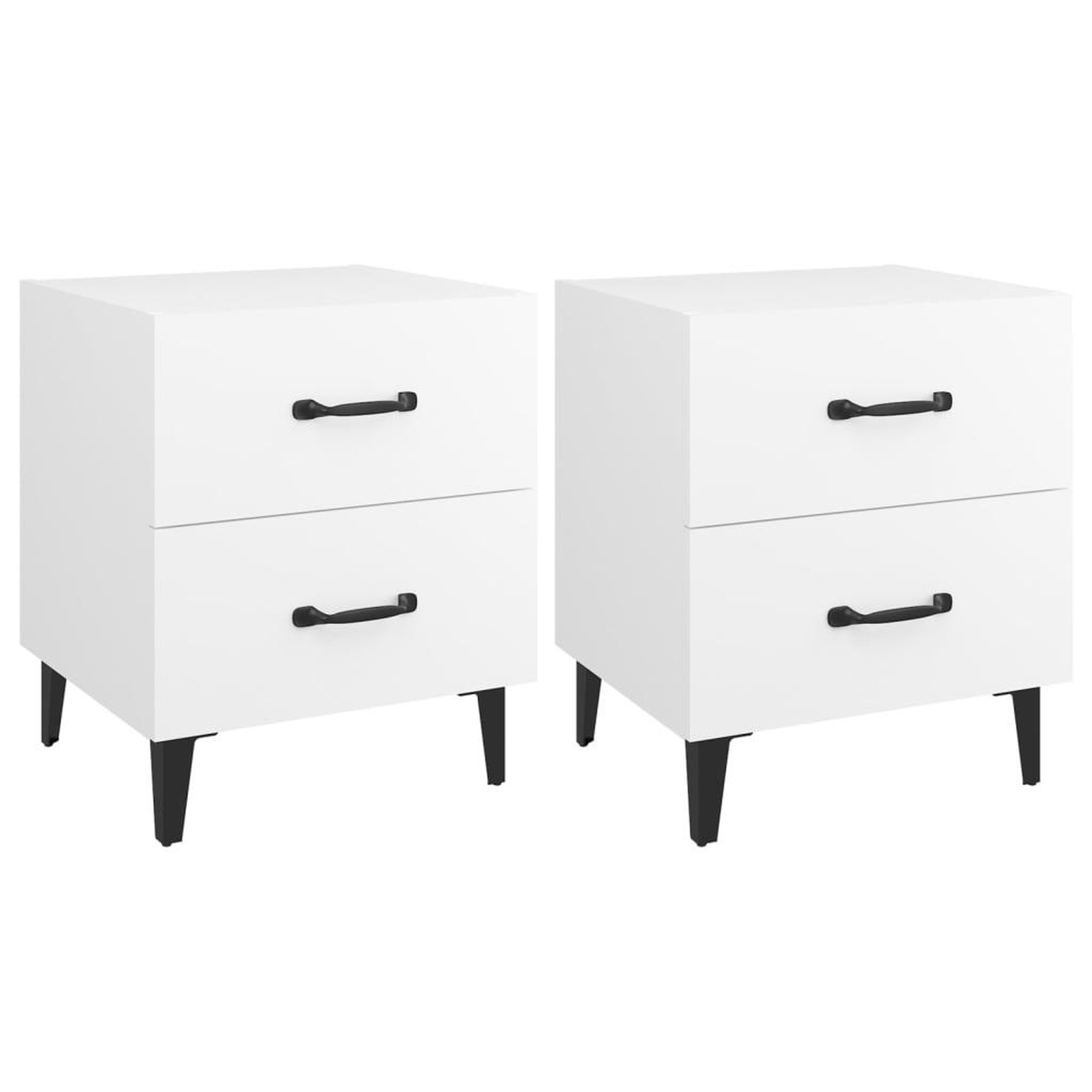 Voir la diapositive 2 : VIDAXL Tables de chevet 2 pcs Blanc 40x35x47,5 cm