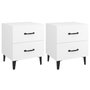 Voir la diapositive 2 : VIDAXL Tables de chevet 2 pcs Blanc 40x35x47,5 cm