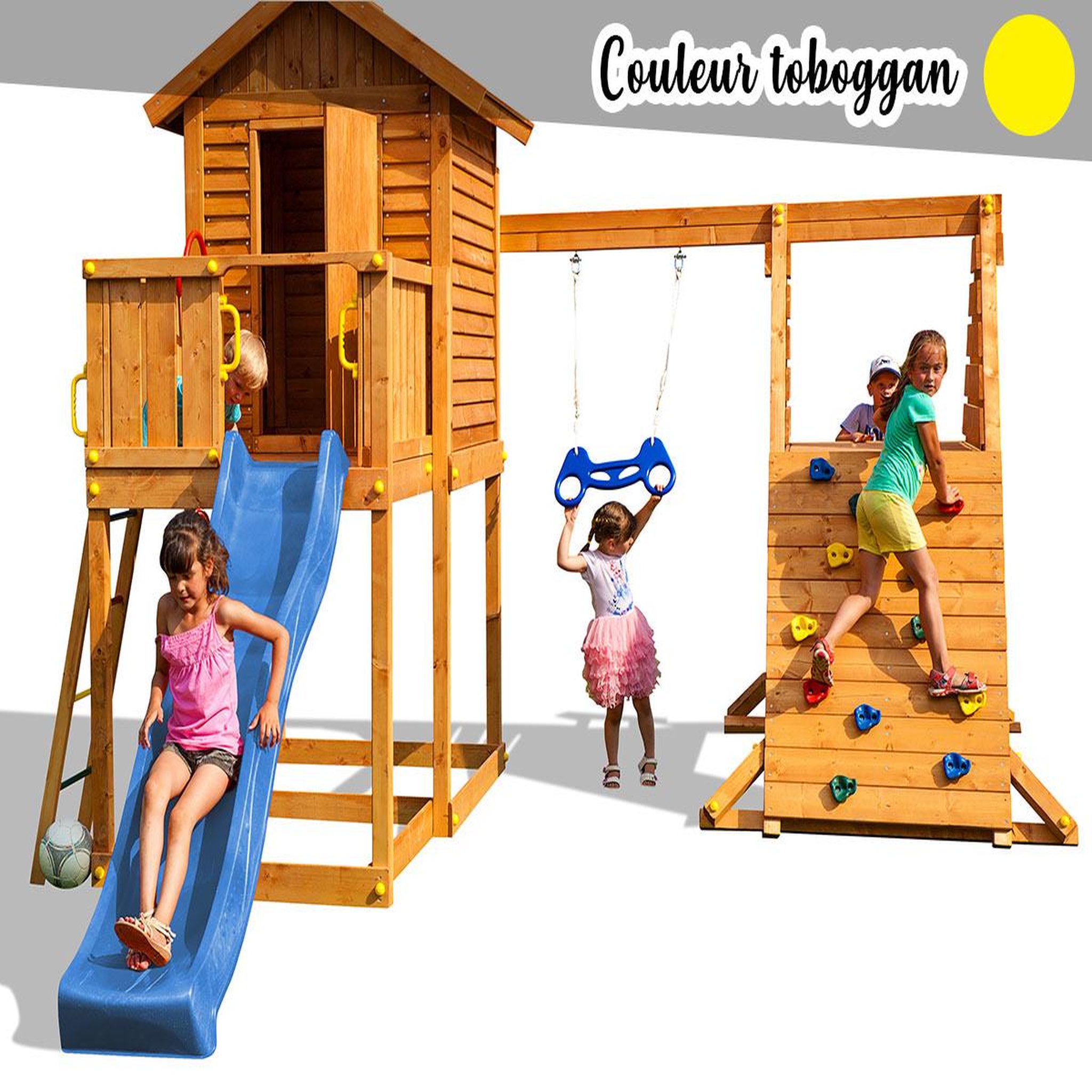 Voir la diapositive 1 : Fungoo Aire de jeux My House Spider - Toboggan jaune - Fungoo