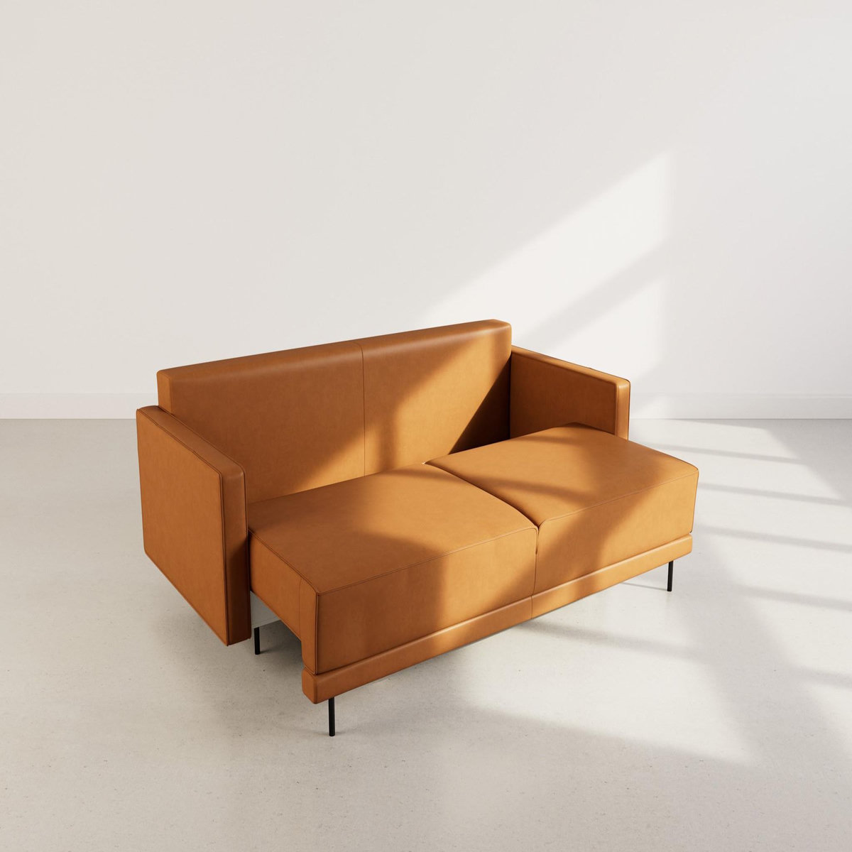 LISA DESIGN Charlie - canapé droit 3 places convertible avec coffre en simili