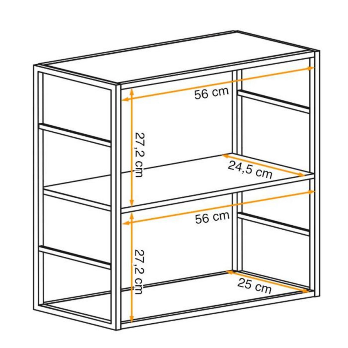 Paris Prix Étagère Murale 2 Niveaux  Switch III  60cm Noir