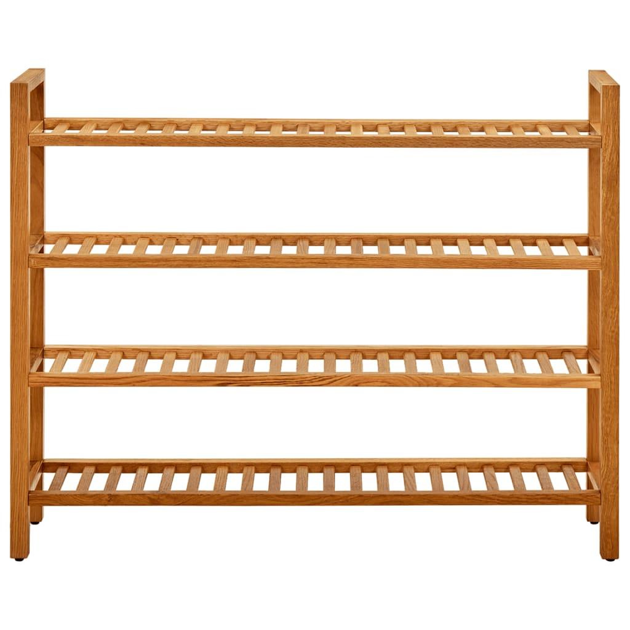Voir la diapositive 2 : VIDAXL Etagere a chaussures a 4 niveaux 100x27x80 cm Chene massif