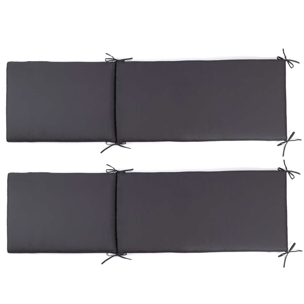 ID MARKET Lot de 2 coussins transat 190 cm gris anthracite
