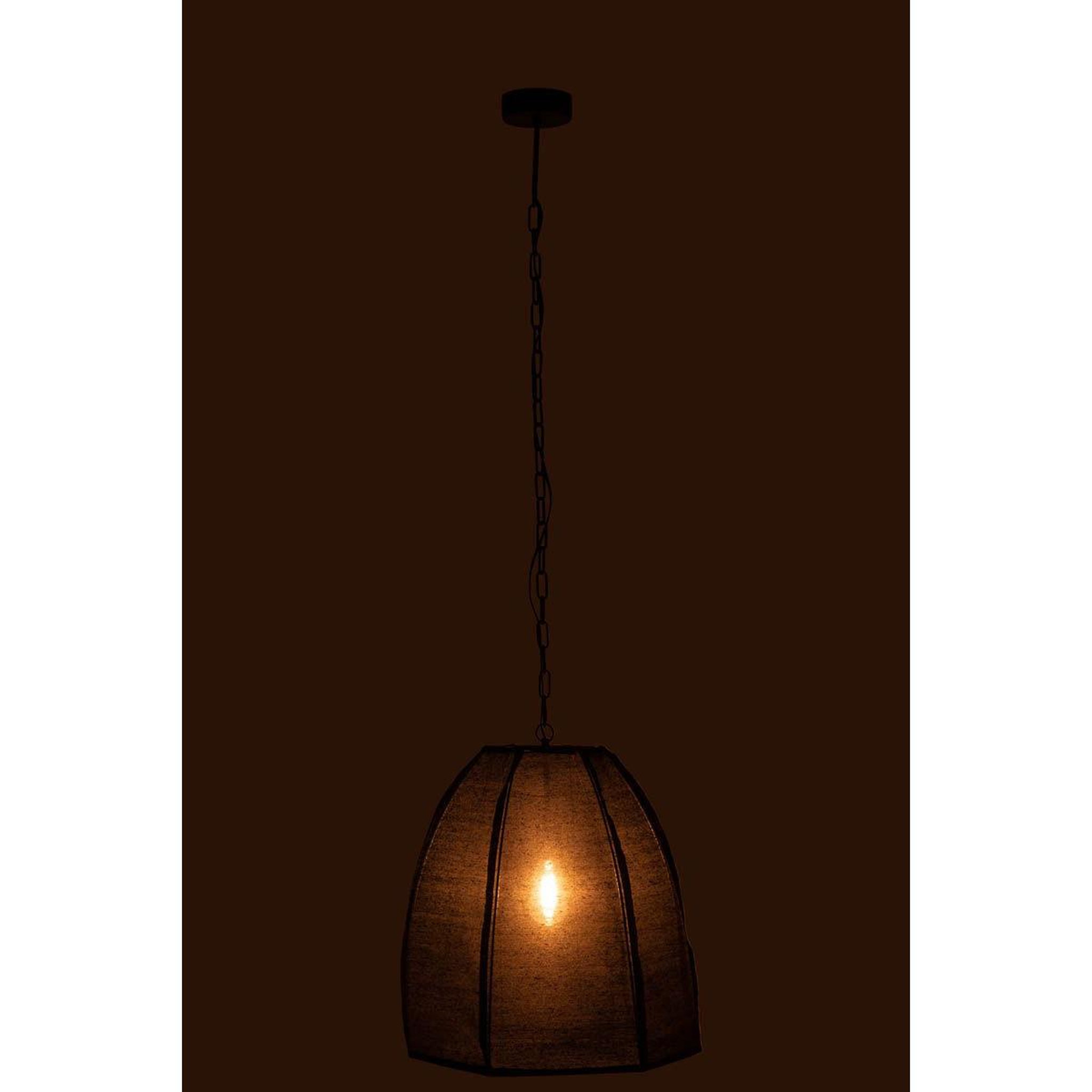 Voir la diapositive 3 : J-LINE Lampe suspension en lin  poire  161cm noir