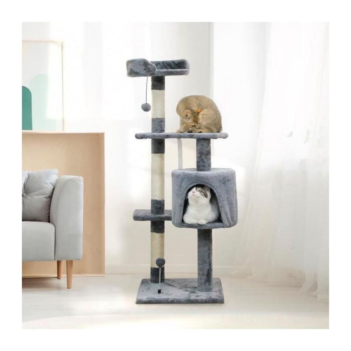 GENERIQUE Arbre a chat  JASPER - 40 x 40 x 114 cm - Gris