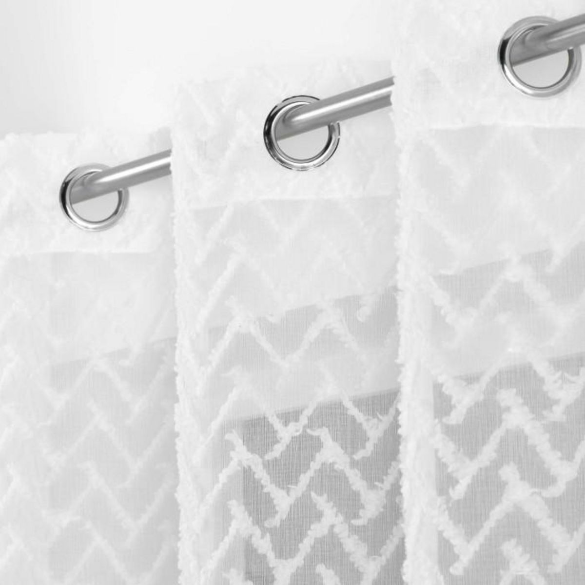 Paris Prix Rideau Voilage à Œillets  Roxia  140x240cm Blanc