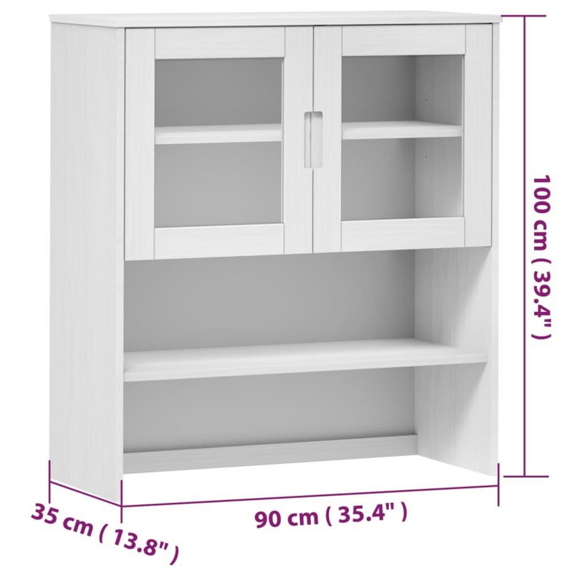VIDAXL Dessus de buffet MOLDE Blanc 90x35x100 cm Bois massif de pin