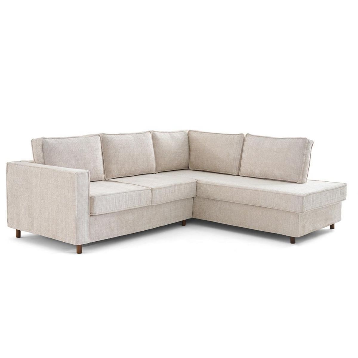 LISA DESIGN Jake - canapé déhoussable d'angle droit 5 places en velours texturé