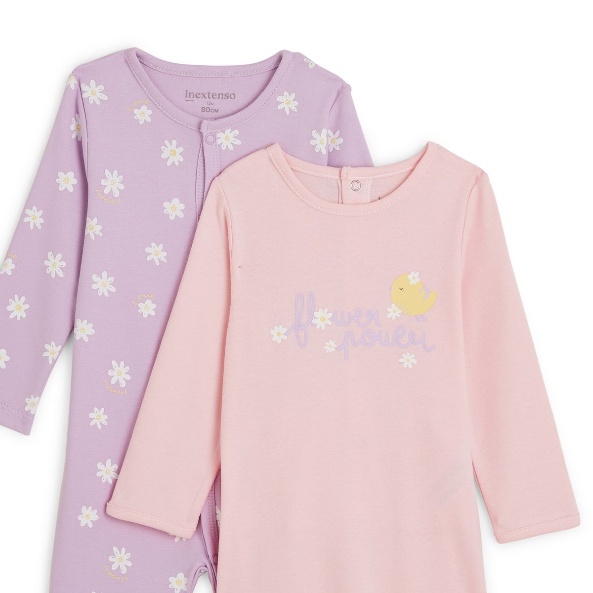 INEXTENSO Lot de 2 dors bien en coton bébé fille