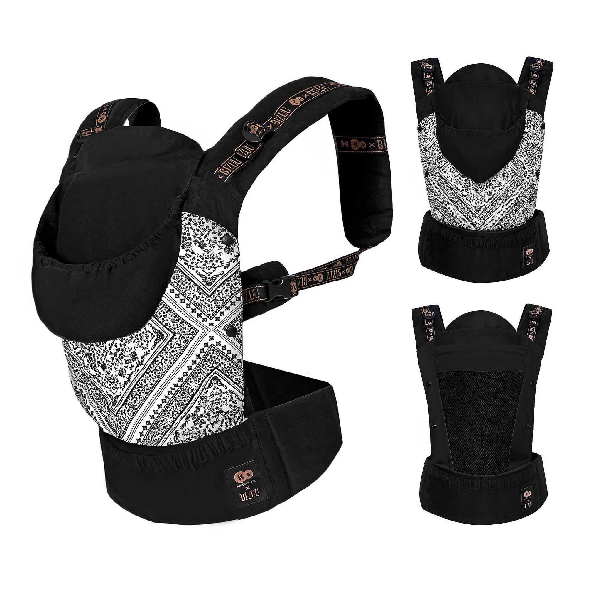 Voir la diapositive 4 : KINDERKRAFT Porte-bébé ergonomique réglable respirant