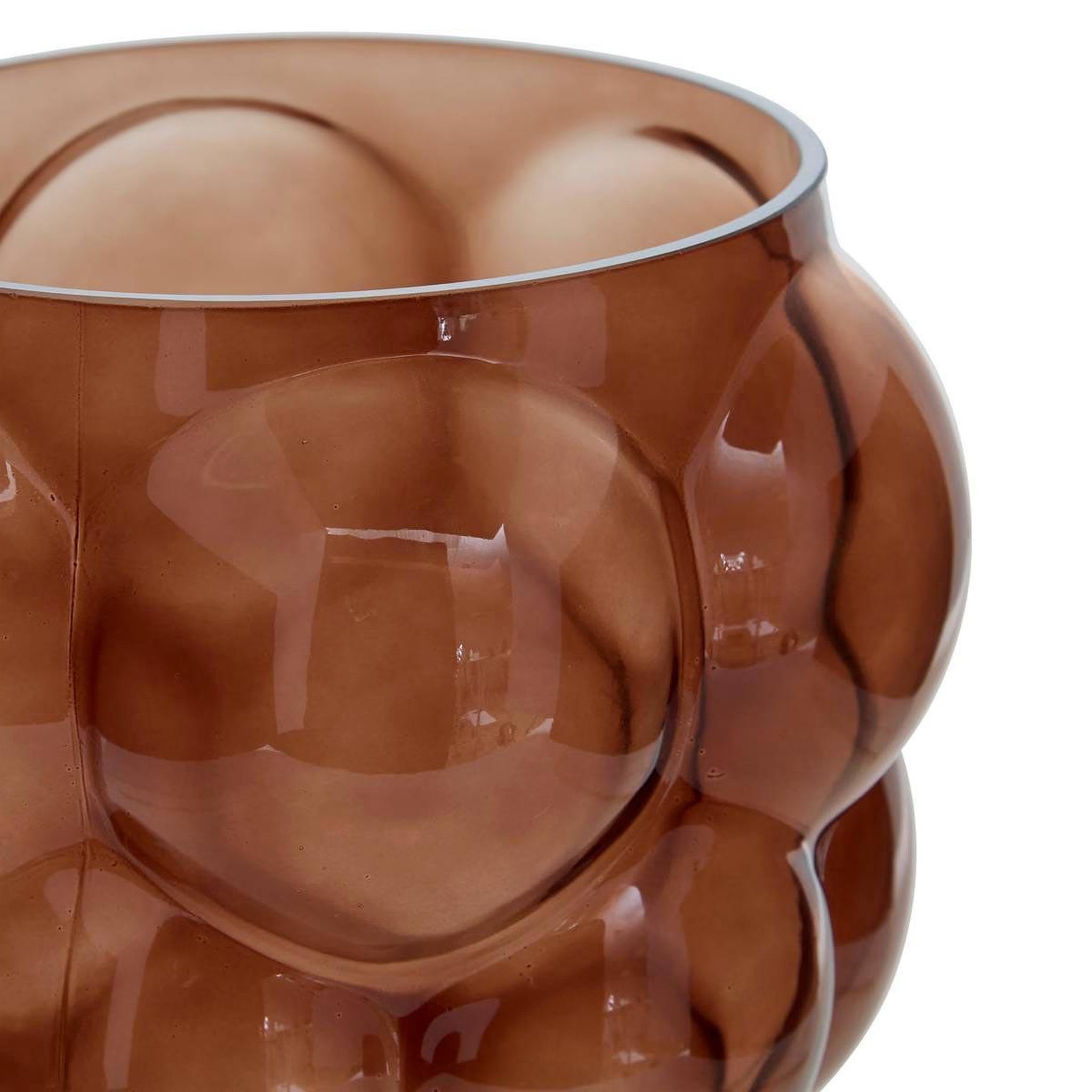 Voir la diapositive 2 : ATMOSPHERA Vase en verre soufflé  edia  25cm marron