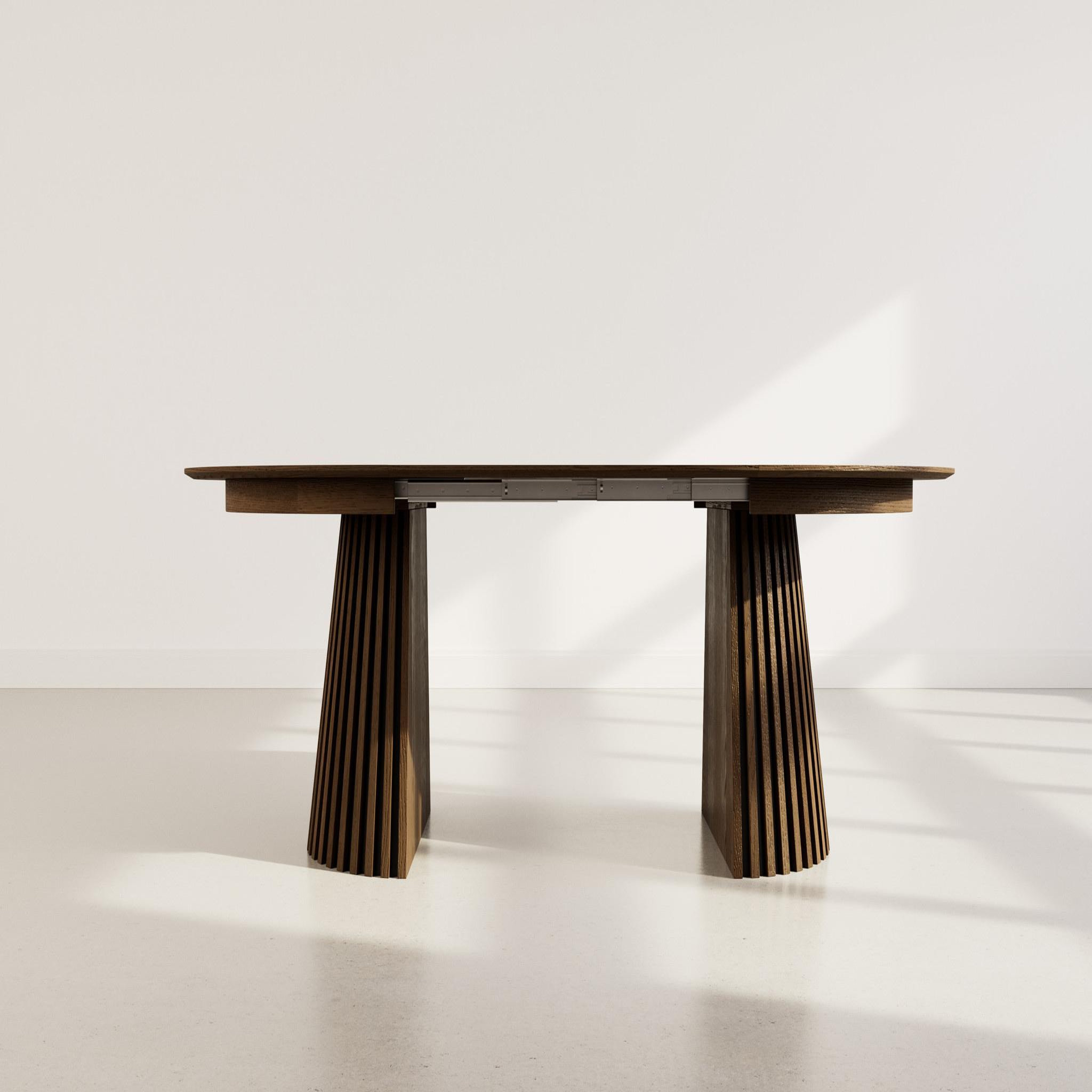 Voir la diapositive 5 : BEST MOBILIER Freya - table à manger ronde extensible - effet bois foncé - 4 à 8 personnes