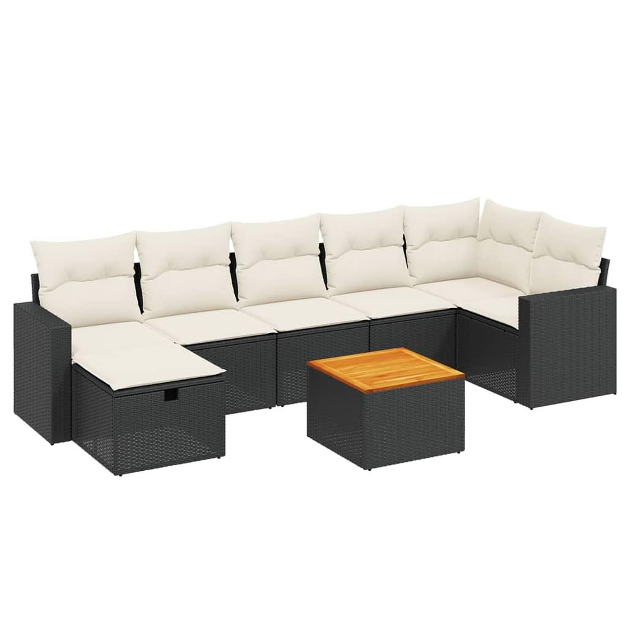 Voir la diapositive 2 : VIDAXL Salon de jardin 8 pcs avec coussins noir resine tressee