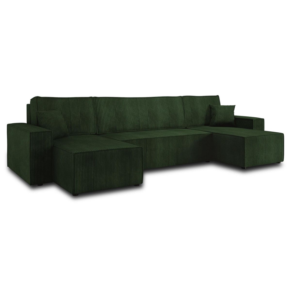 BEST MOBILIER Cezanne - canapé panoramique en u - 7 places - convertible avec coffre - en velours côtelé