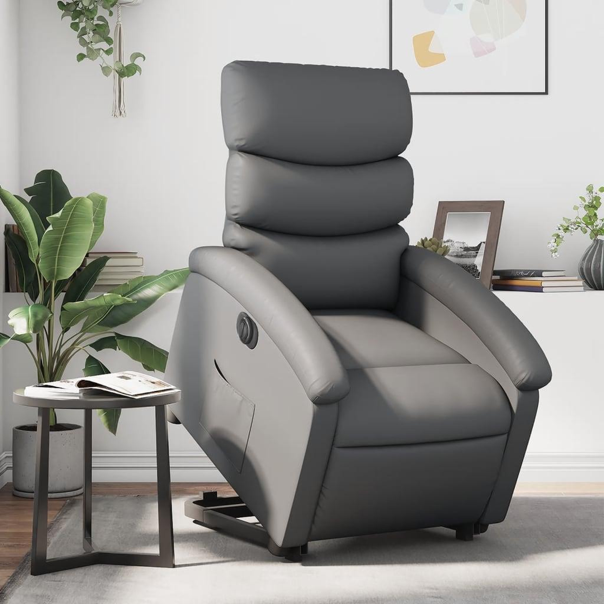 VIDAXL Fauteuil inclinable electrique gris similicuir