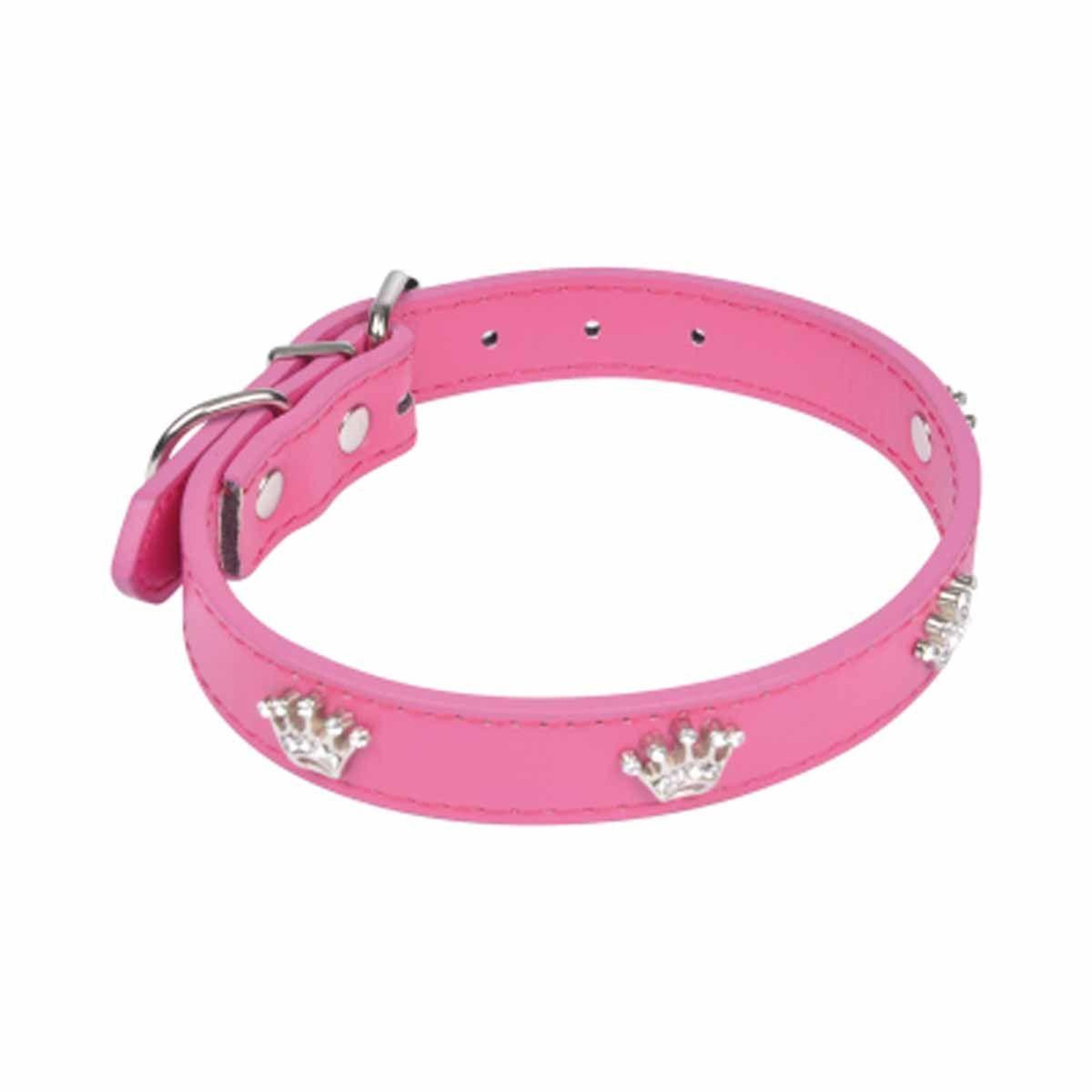 HOMEA Collier fantaisie pour chien  couronnes  45cm fuchsia