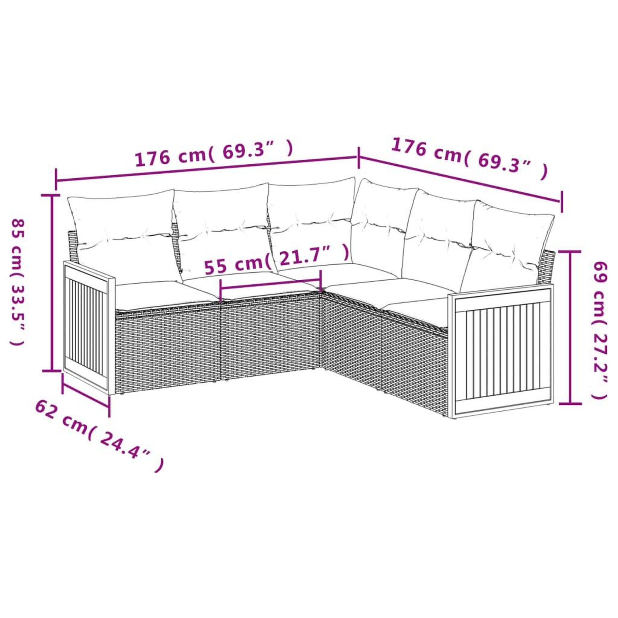 Voir la diapositive 4 : VIDAXL Salon de jardin 5 pcs avec coussins noir resine tressee
