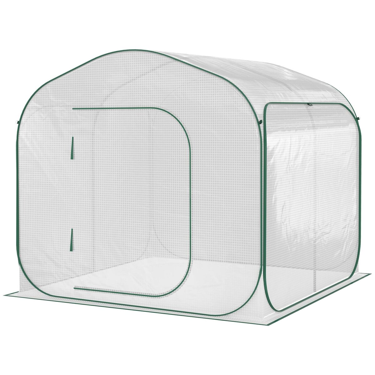 OUTSUNNY Serre pop-up - serre de jardin pop-up - porte zippée enroulable - dim. 2,08L x 2,08l x 1,95H m - sac transport inclus - PE blanc vert