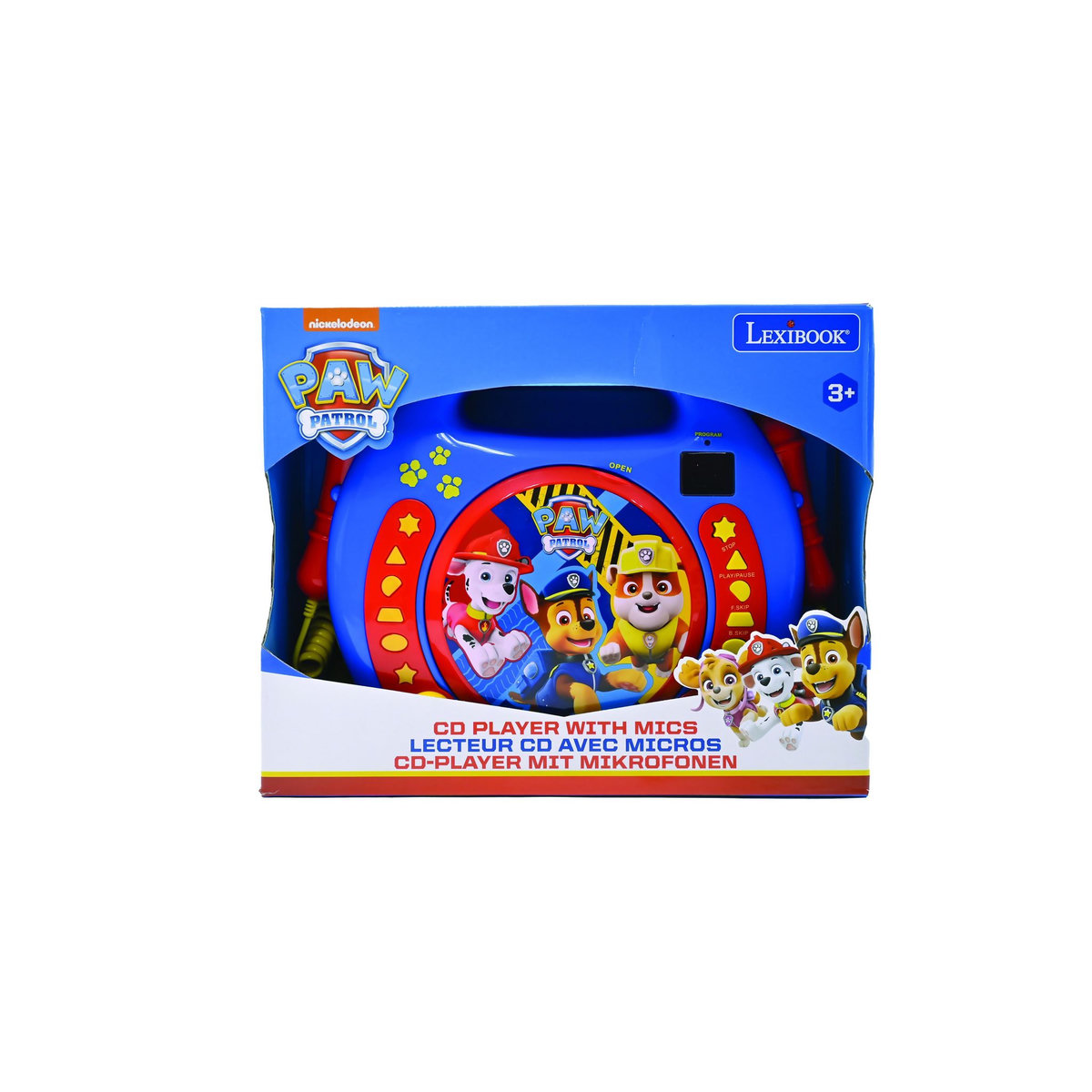 Lexibook Lecteur CD portable avec 2 microphones Pat Patrouille